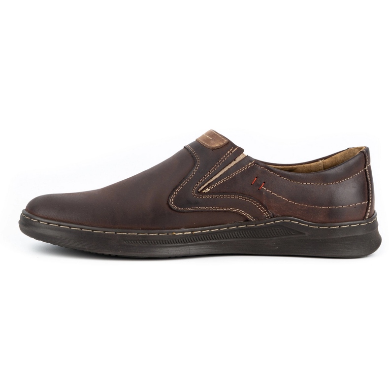 Olivier Scarpa da uomo casual slip-on in pelle 284GT marrone 1