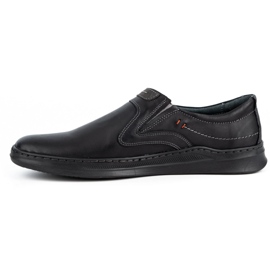 Olivier Scarpa da uomo casual slip-on in pelle 284GT nera nero 1