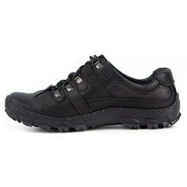 Olivier Scarpe da trekking in pelle da uomo 213GT nere nero 1