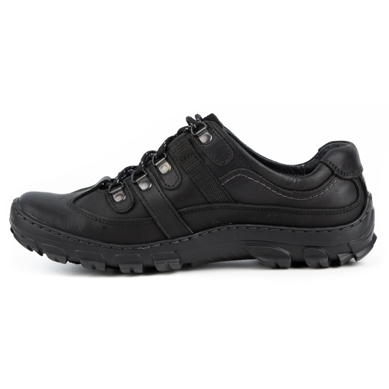 Olivier Scarpe da trekking in pelle da uomo 213GT nere nero 1