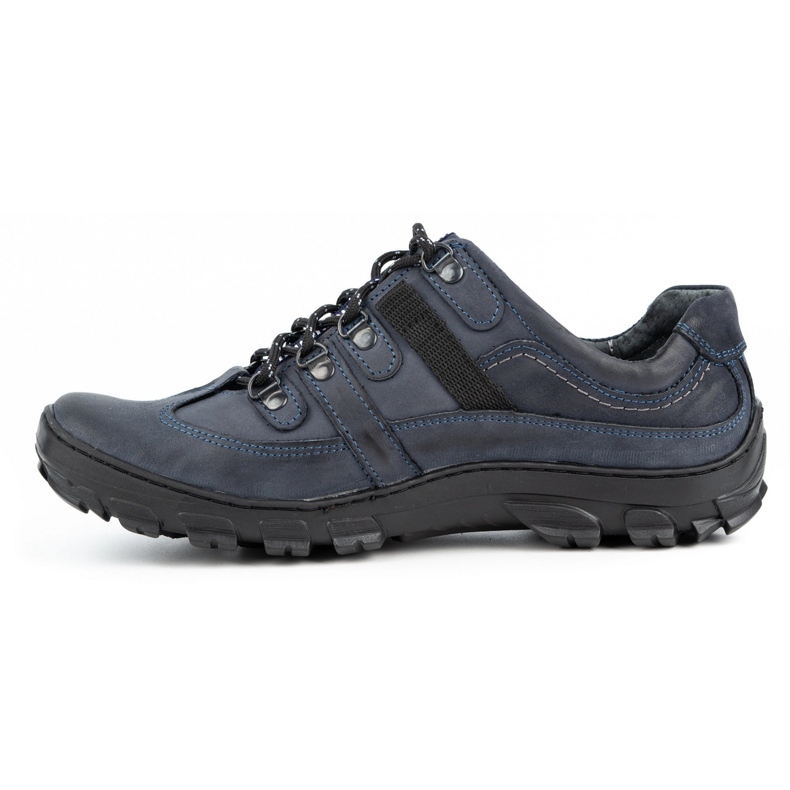 Olivier Scarpe da trekking da uomo in pelle 213GT blu navy 1