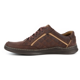 Olivier Scarpa casual da uomo in pelle 297GT marrone 1