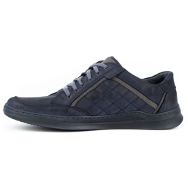 Olivier Scarpe casual da uomo in pelle 297GT blu navy 1