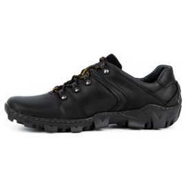 Olivier Scarpe da trekking in pelle da uomo 214GT nere nero 1