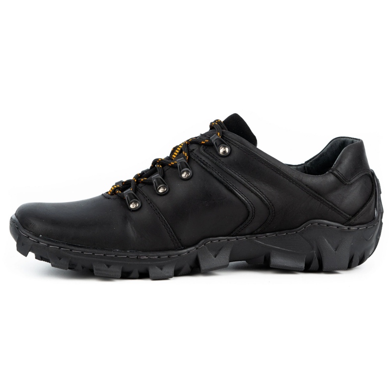 Olivier Scarpe da trekking in pelle da uomo 214GT nere nero 1