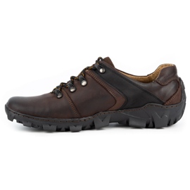 Olivier Scarpe da trekking in pelle da uomo 214GT marrone 1
