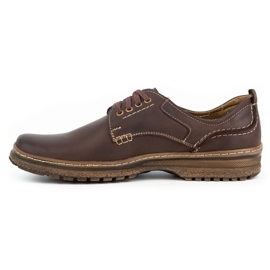 Olivier Scarpa casual da uomo in pelle 221GT marrone 2