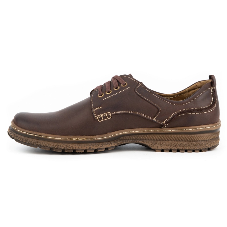 Olivier Scarpa casual da uomo in pelle 221GT marrone 2