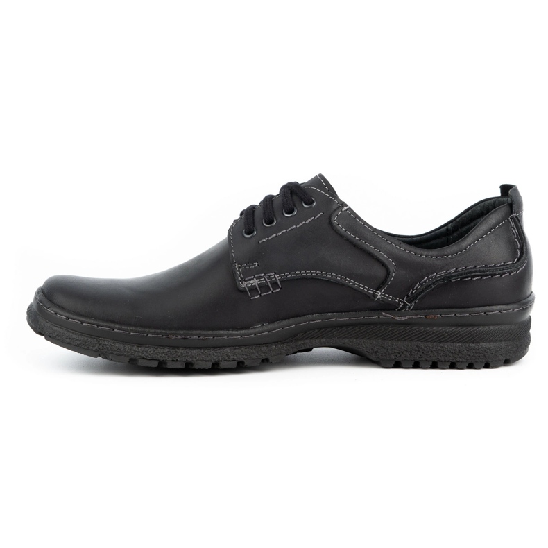 Olivier Scarpa casual da uomo in pelle 221GT nera nero 1
