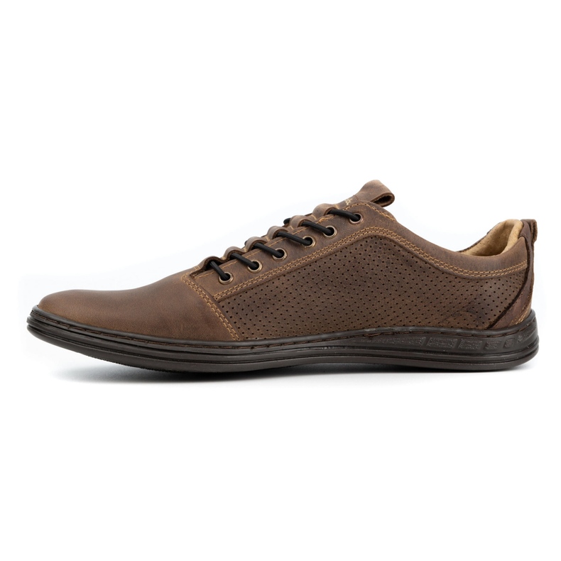 Polbut Scarpe casual da uomo in pelle 2121p marrone 1