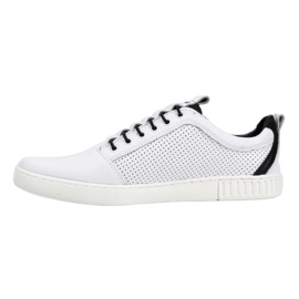 Polbut Scarpa casual da uomo in pelle 2121P/2 bianca bianco 1