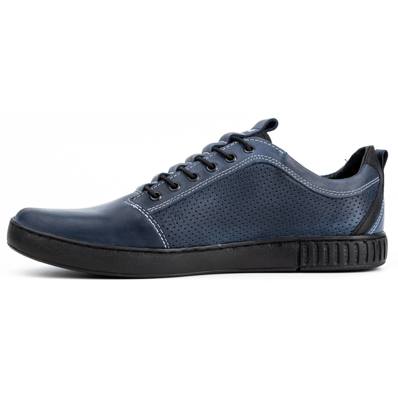 Polbut Scarpe casual da uomo in pelle 2121P/2 blu navy 1