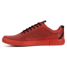 Polbut Scarpa casual da uomo in pelle 2121P/2 rosso 1