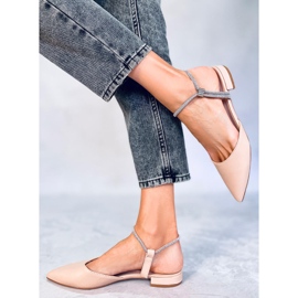 BM Ballerine con tacco aperto Durie Nude beige 2