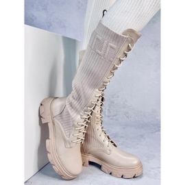 Stivali da equitazione con tomaia flessibile Keyshia Beige 1