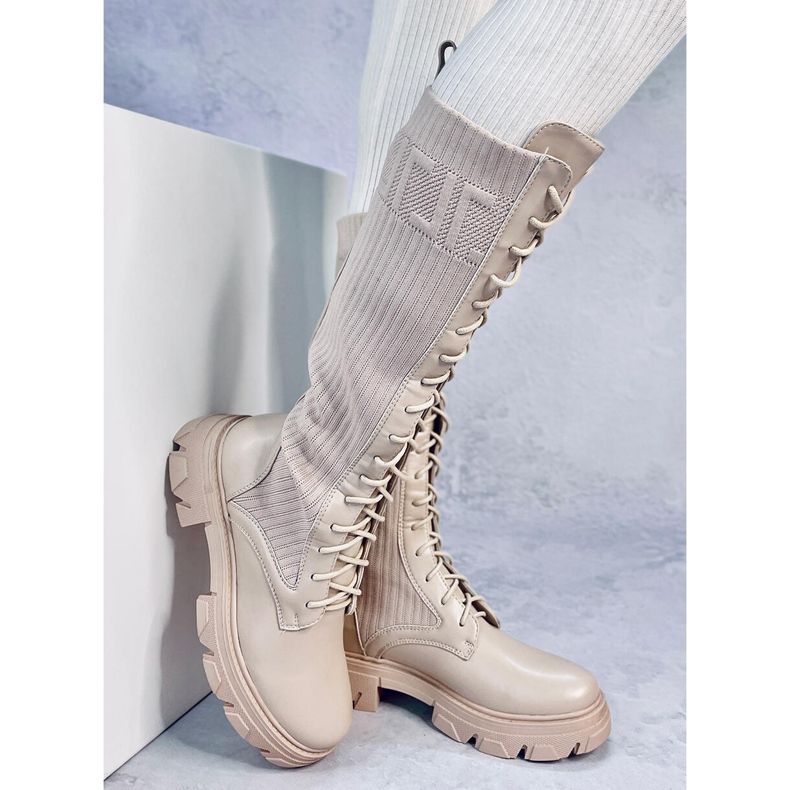 Stivali da equitazione con tomaia flessibile Keyshia Beige 1