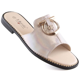 Ciabatte basse da donna comode beige S.Barski Kv 2775-32 1