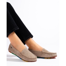 Mocassini senza lacci in camoscio beige di Shelovet 1