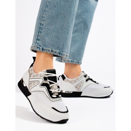 Scarpe sportive da donna bianche nere Shelovet bianco 1