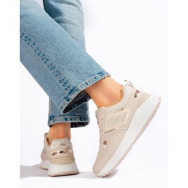 Sneakers beige da donna Shelovet 2