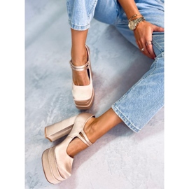 Prandi Décolleté con plateau in raso beige 1