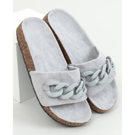 Pantofole Jarvis in sughero con catena grigia grigio 1