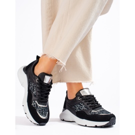 Sneakers nere Shelovet da donna con suola spessa nero 2