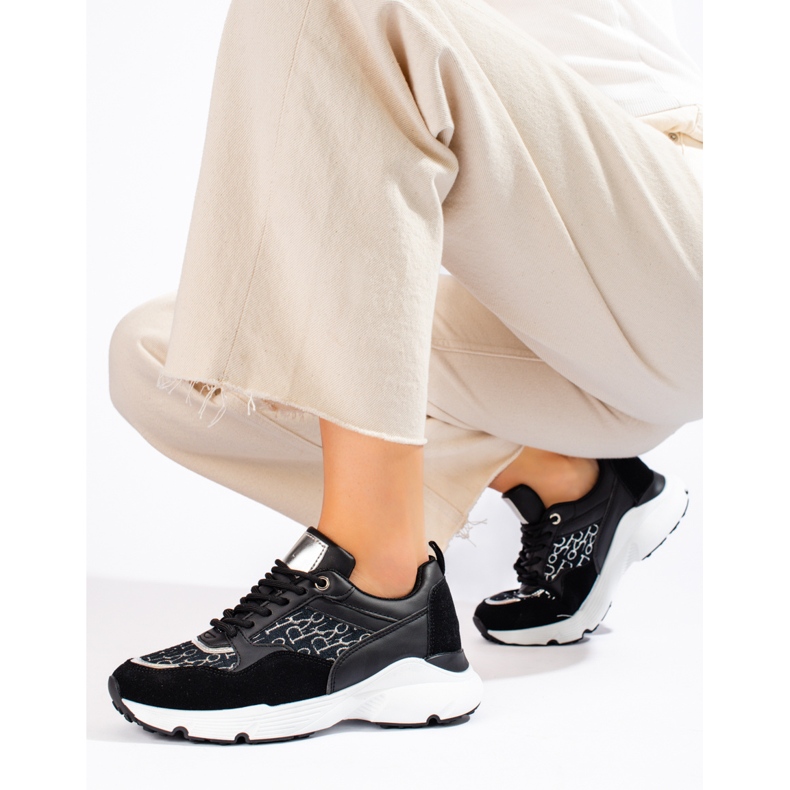 Sneakers nere Shelovet da donna con suola spessa nero 1