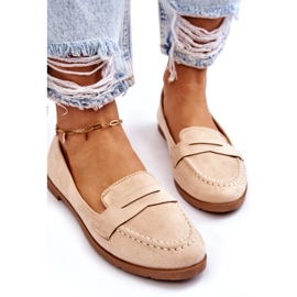 PS1 Comodi Mocassini da Donna in Pelle Scamosciata Beige Lucca 5