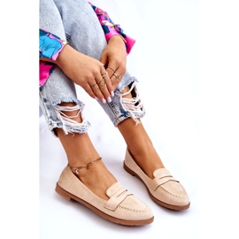 PS1 Comodi Mocassini da Donna in Pelle Scamosciata Beige Lucca 7