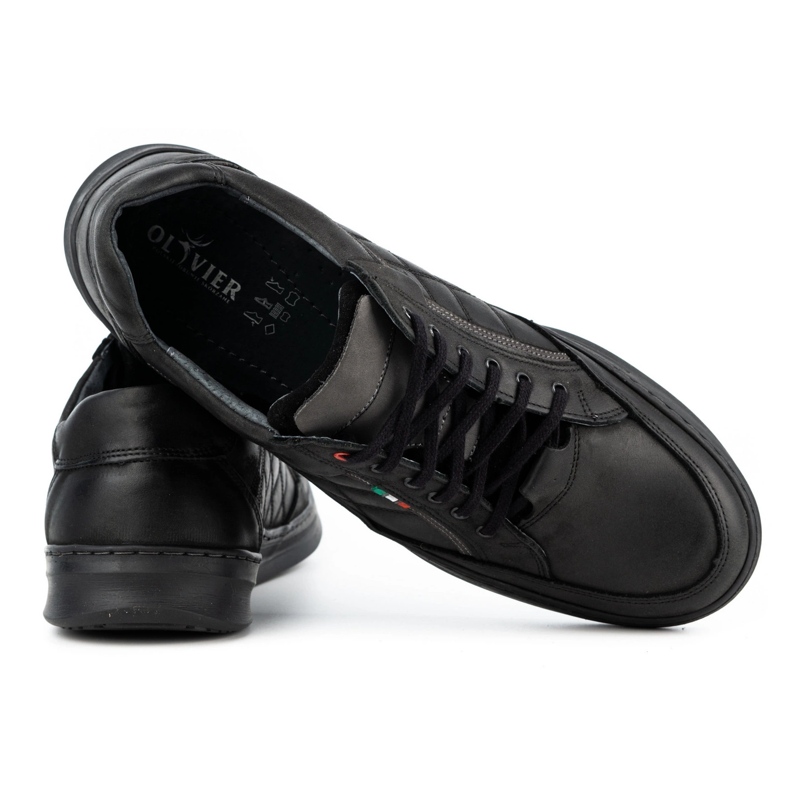 Olivier Scarpe casual da uomo in pelle 297GT nere nero 3