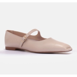 Marco Shoes Ballerine in stile Mary Jane beige 1