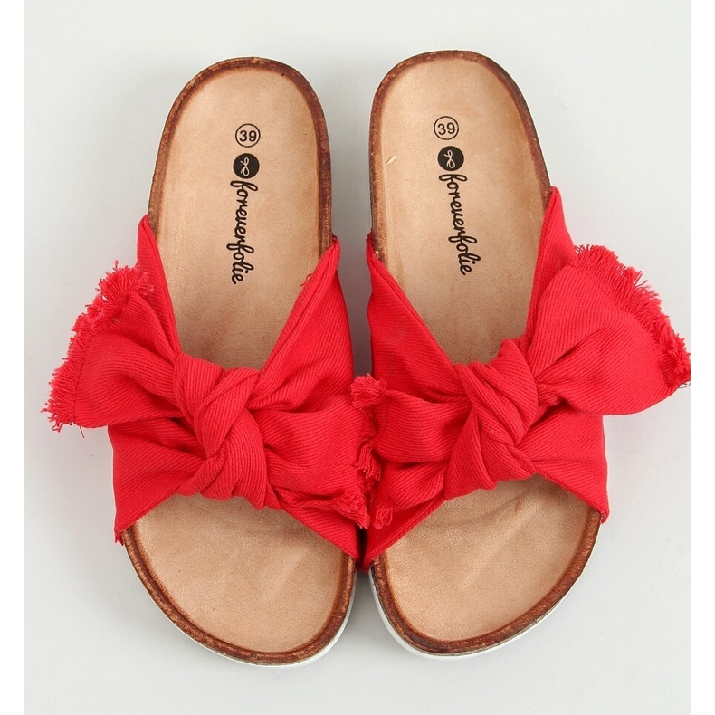 Ciabatte in sughero di cotone rosso Hawn 1