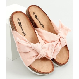 BM Pantofole in sughero di cotone rosa Hawn 1