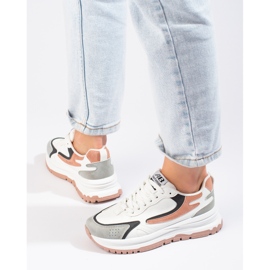 Sneakers da donna su suola spessa Shelovet bianco bianca 2