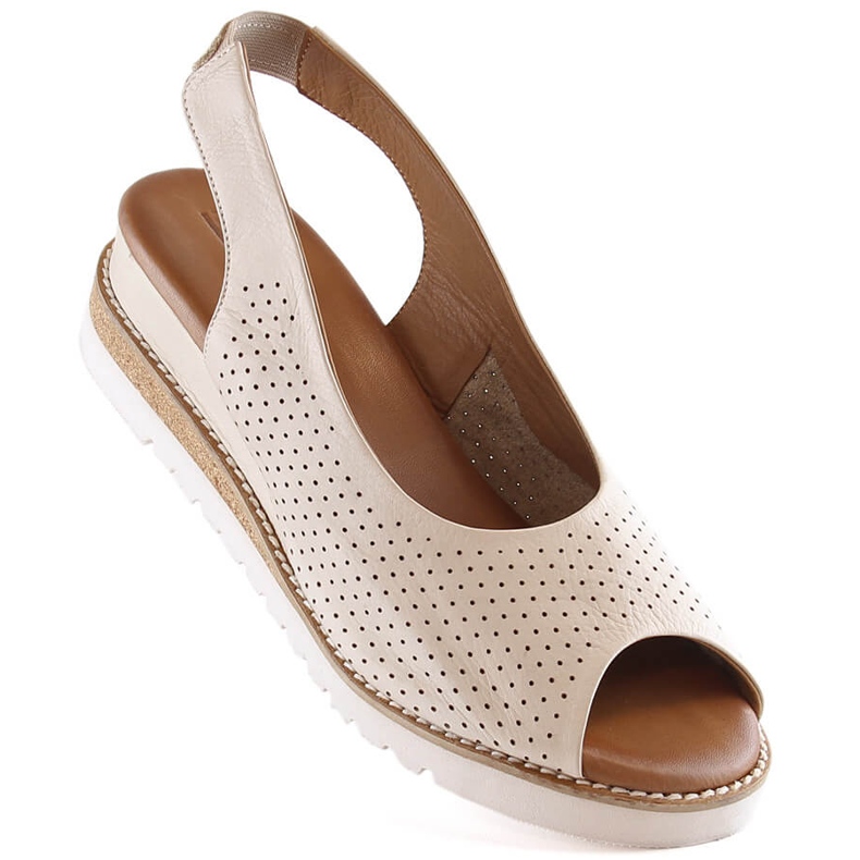 Comodi sandali in pelle beige da donna Artiker 50C0863 1
