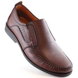Comodi mocassini slip-on da uomo in pelle marrone T.Sokolski Sar W21-901 1