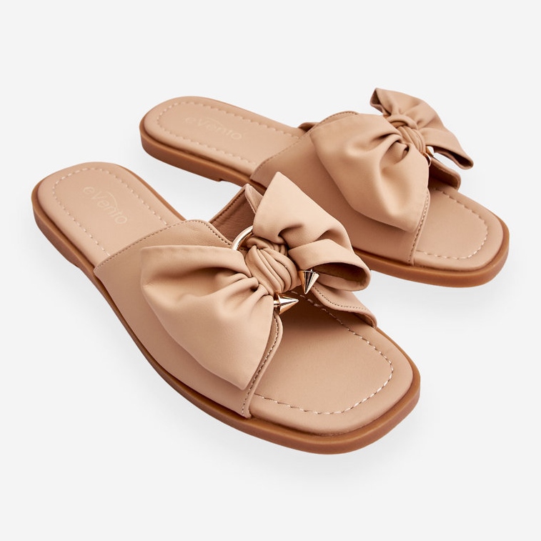 Ciabatte Donna Con Fiocco Beige Becky 1