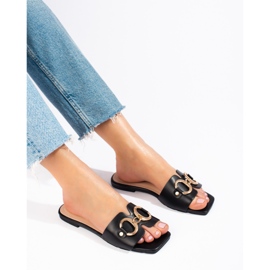 Eleganti sandali neri con fibbia Shelovet nero 1