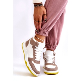 Scarpe Sportive, Sneakers Alte da Donna, Bianco e Beige bianca 2