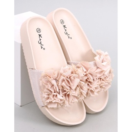 BM Pantofole floreali Traille Beige da donna 1