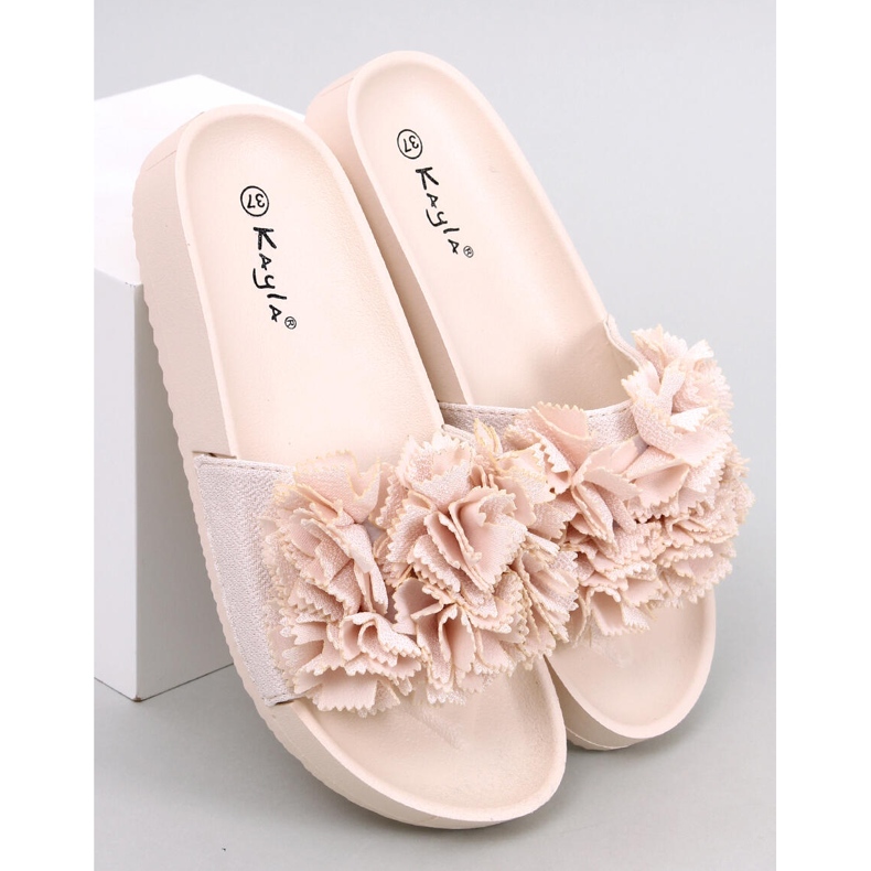 BM Pantofole floreali Traille Beige da donna 1