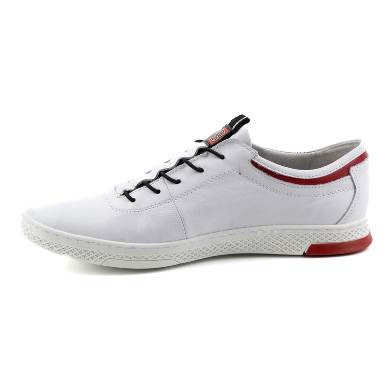 Polbut Scarpe casual da uomo in pelle K23 bianche con rosso bianco 1