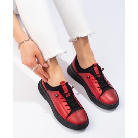 Scarpe da donna in pelle rossa T.Sokolski rosso 1