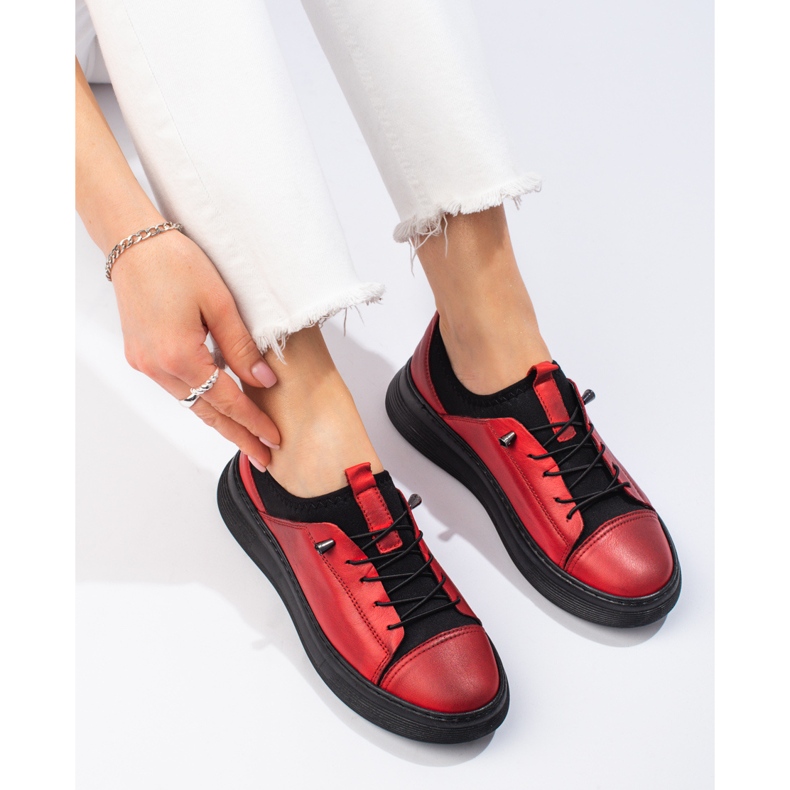 Scarpe da donna in pelle rossa T.Sokolski rosso 1