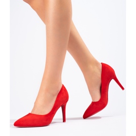 Shelovet tacco alto da donna in camoscio rosso 1