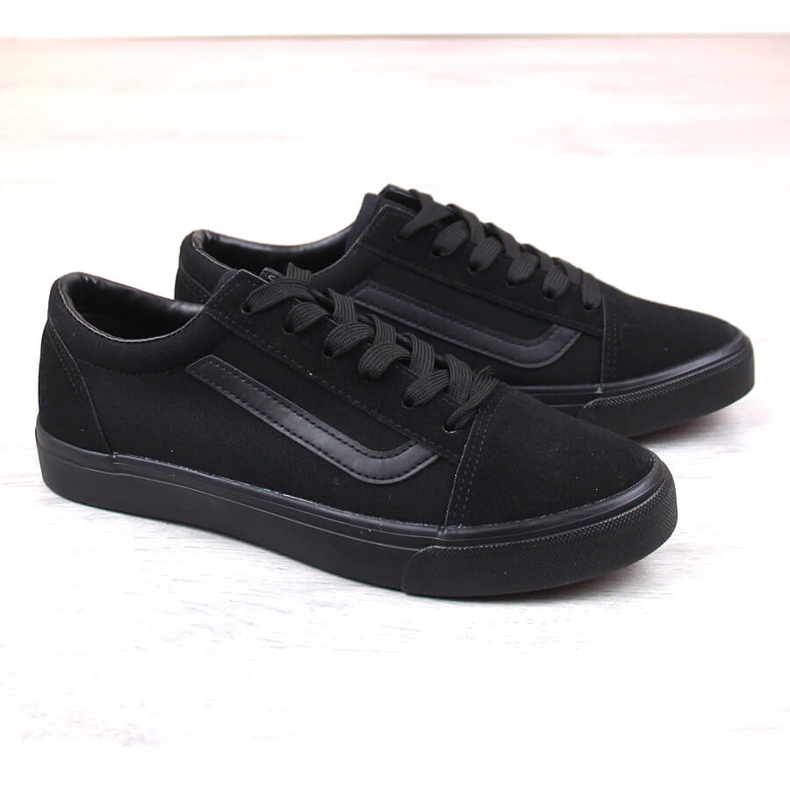 Sneakers basse Atletico nere in tessuto nero 1
