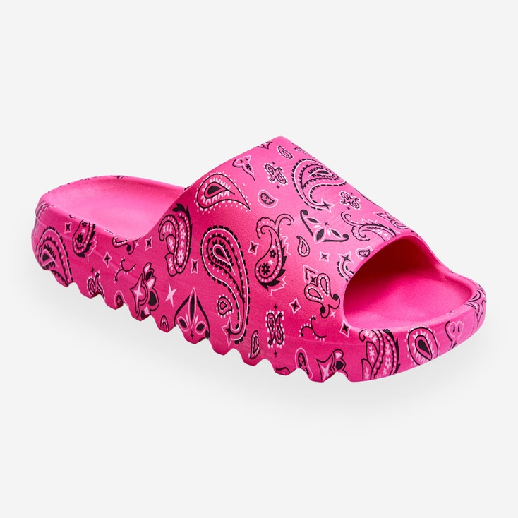 Pantofole da donna alla moda su un'enorme piattaforma fucsia lorette rosa 1