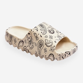 PS1 Pantofole da donna alla moda su un'enorme piattaforma beige lorette 1