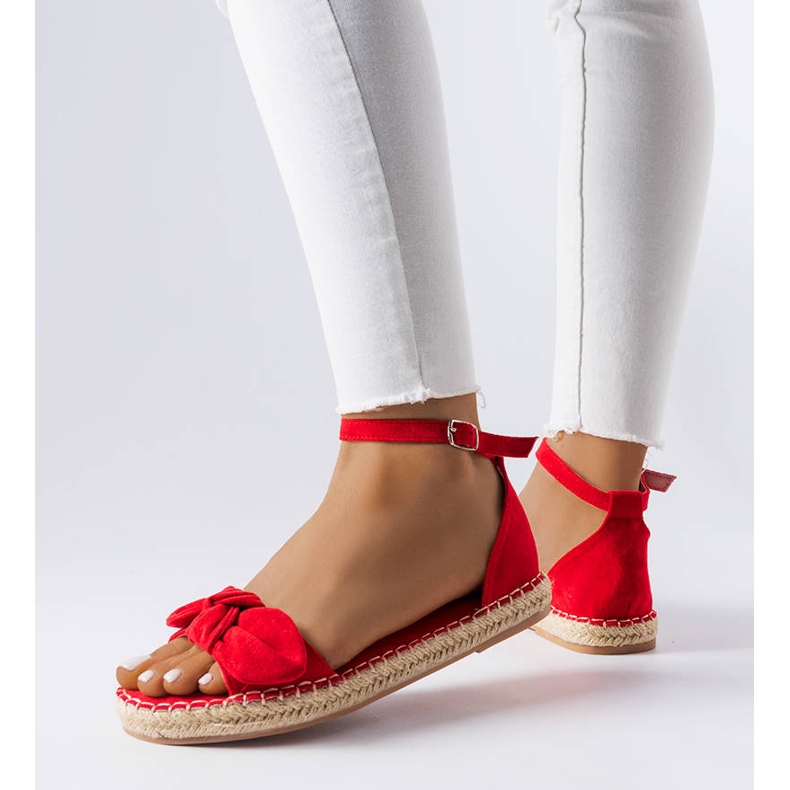 BM Espadrillas rosse con fiocco di Faure rosso 1